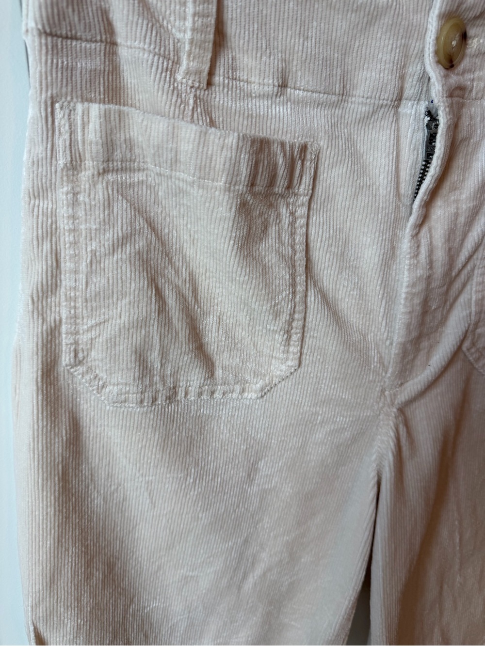 Anthropologie Maeve The Colette Cropped Cream Corduroy Pants - Picture 4 of 5